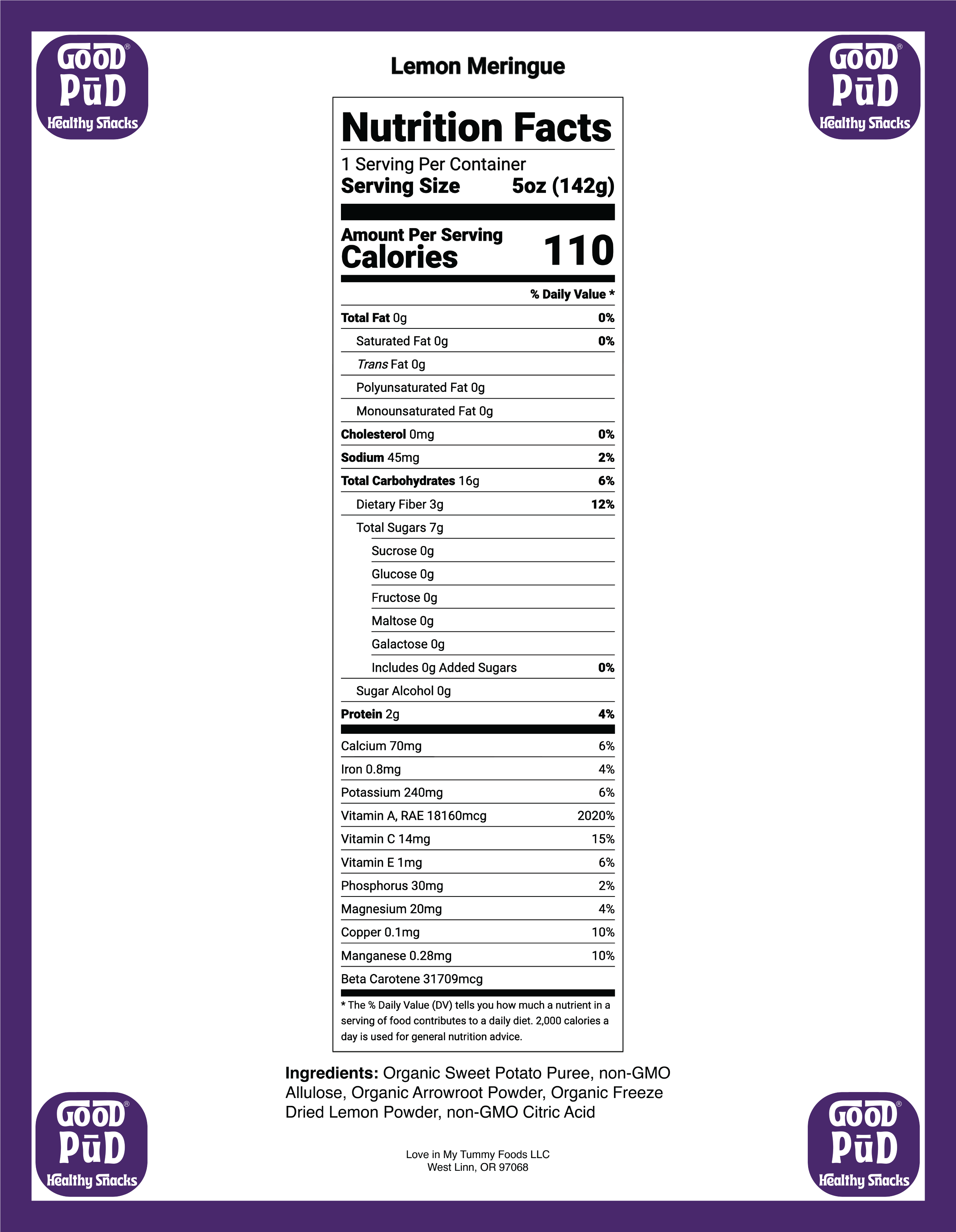 GoodPūD® Lemon Meringue Frozen Pudding