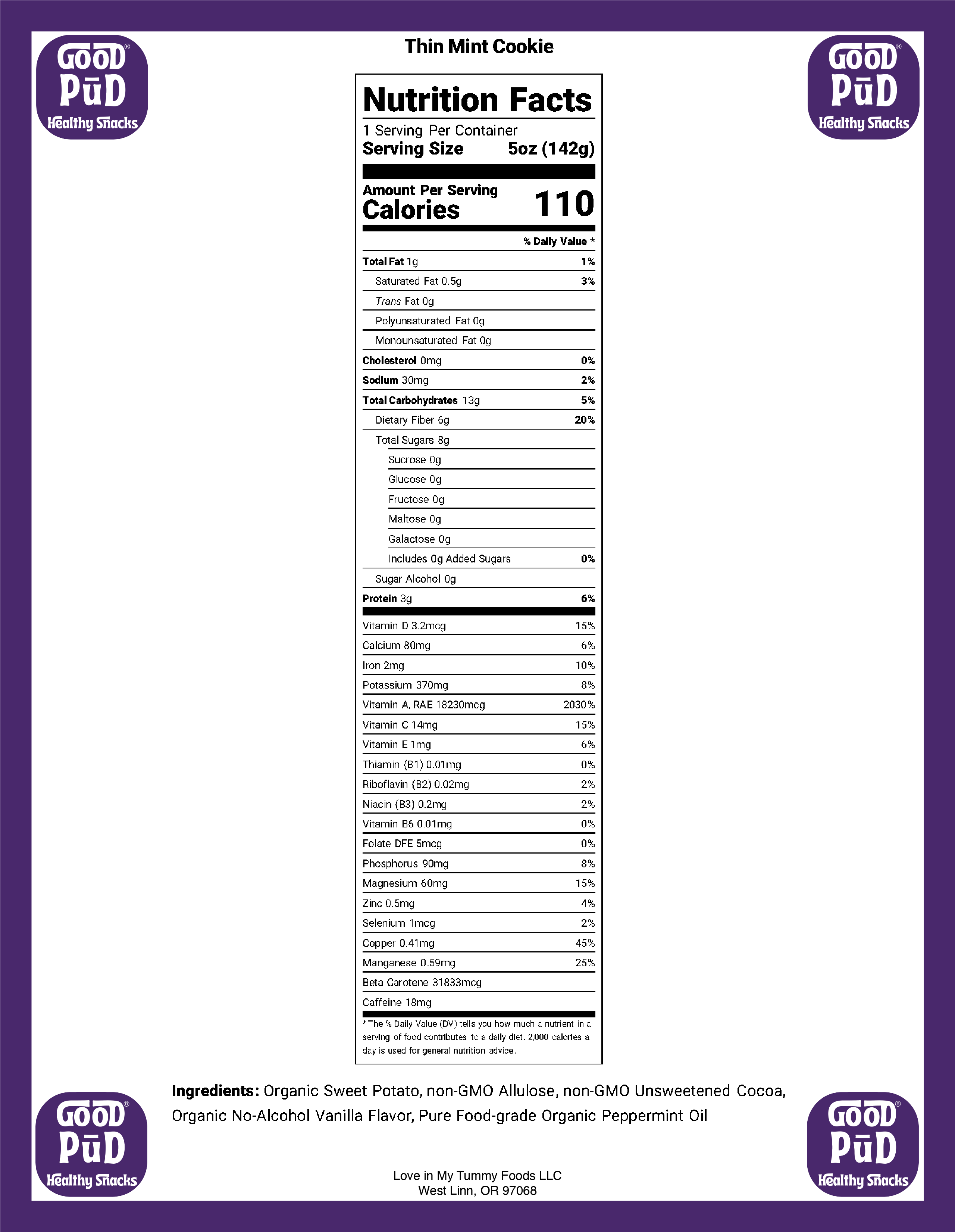 GoodPūD® Thin Mint Cookie Frozen Pudding